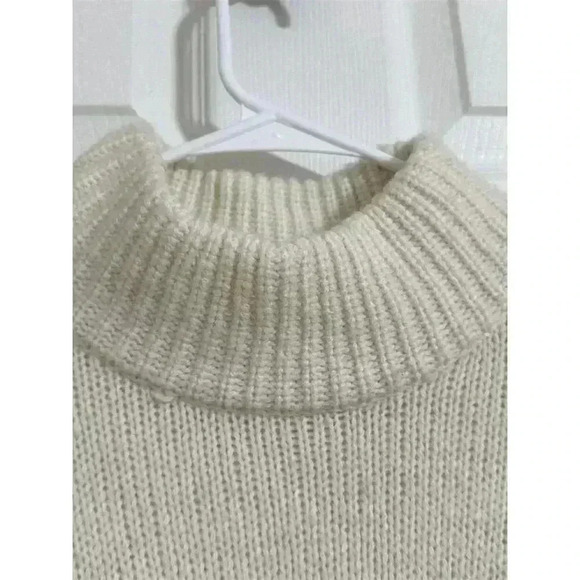 Anthropologie Knit Wool Alpaca Nylon Womens Sweater L Mock Neck - Picture 5 of 11